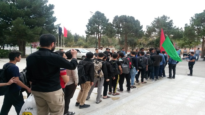 مراسم بدرقه زائران اربعین حسینی بسیج دانشجویی دانشگاه شهیدآیت